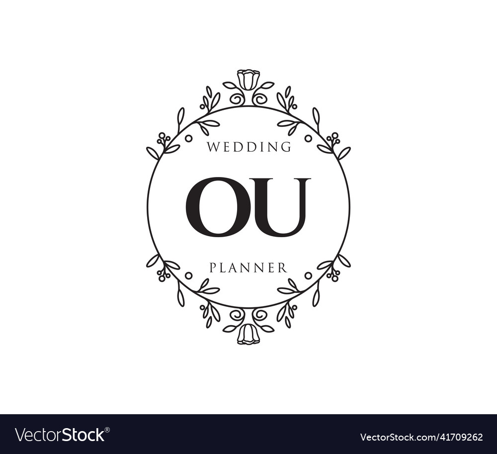 Ou initials letter wedding monogram logos