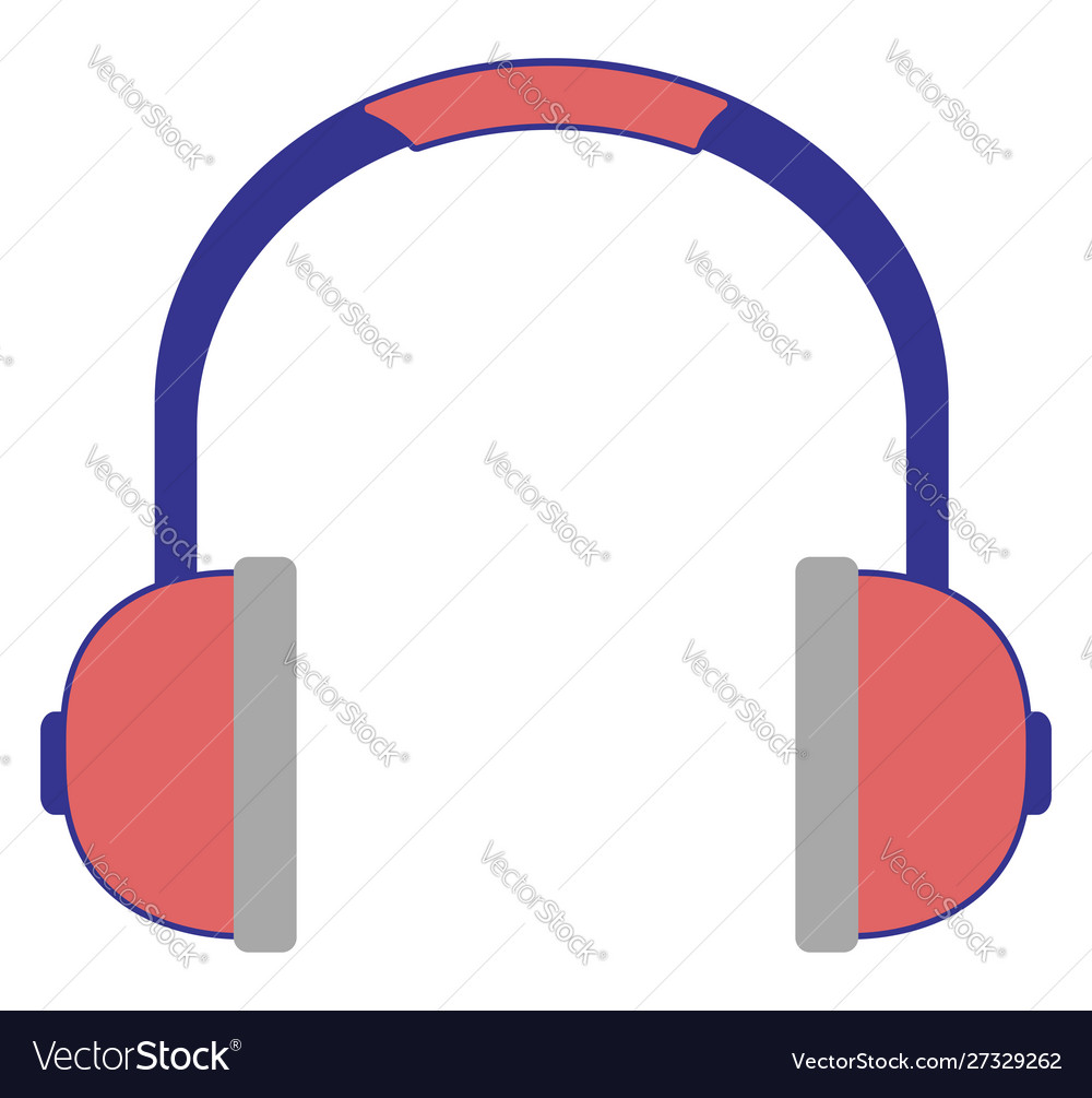 Pink headphones on white background