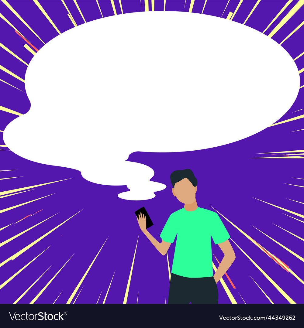 Presenter with conversation bubble showing new