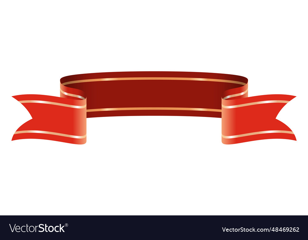 Red ribbon label banner decorative premium Vector Image