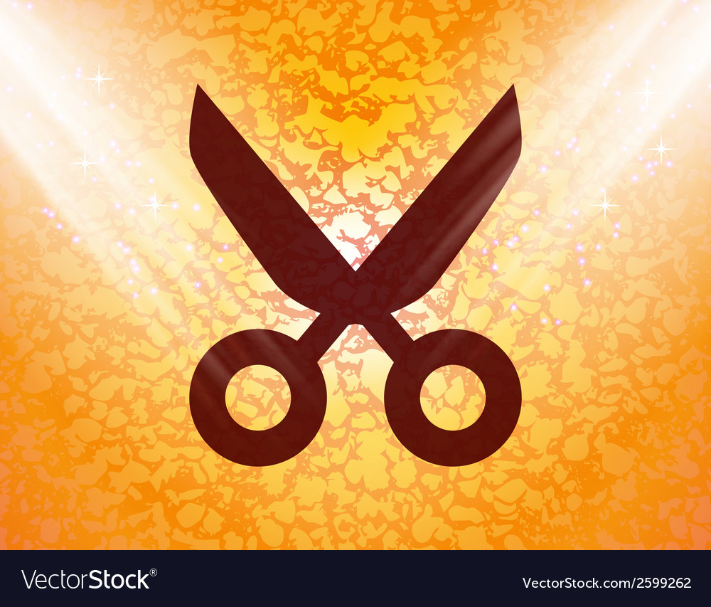 Scissors flat modern web button and space for your