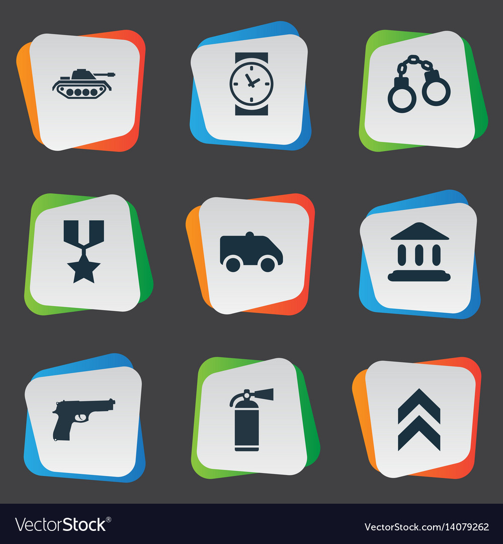 Set of simple battle icons