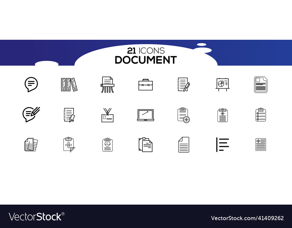 Simple set of document line icon
