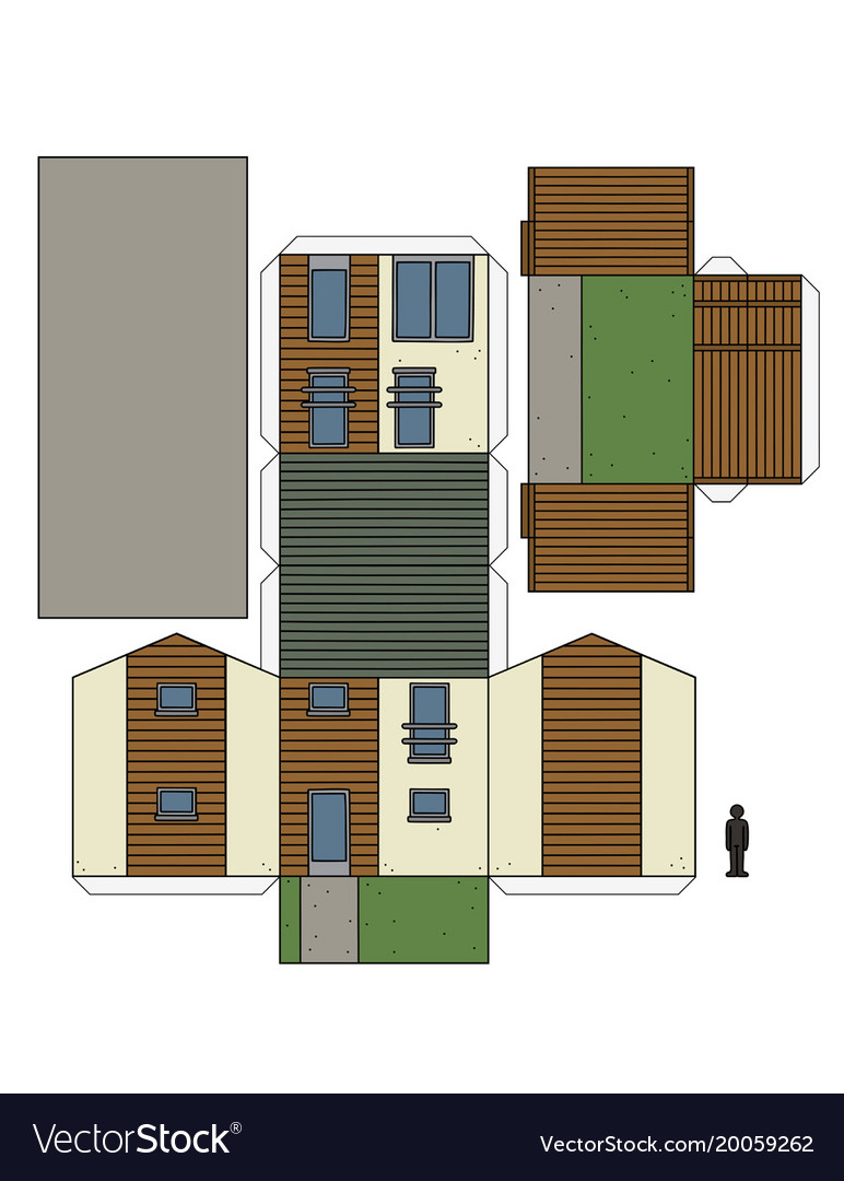 The paper model of a house Royalty Free Vector Image