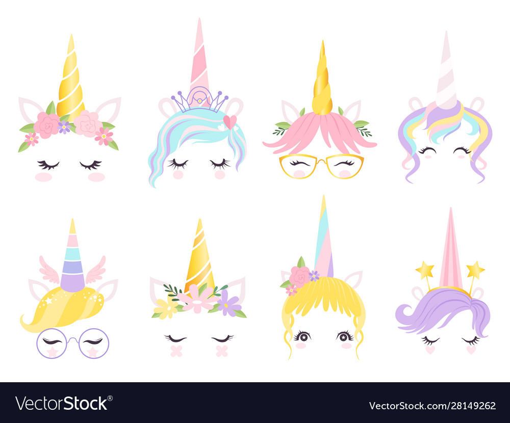 Unicorn face fantasy horse pony animal creation vector image Unicorn face fantasy horse pony animal creation
