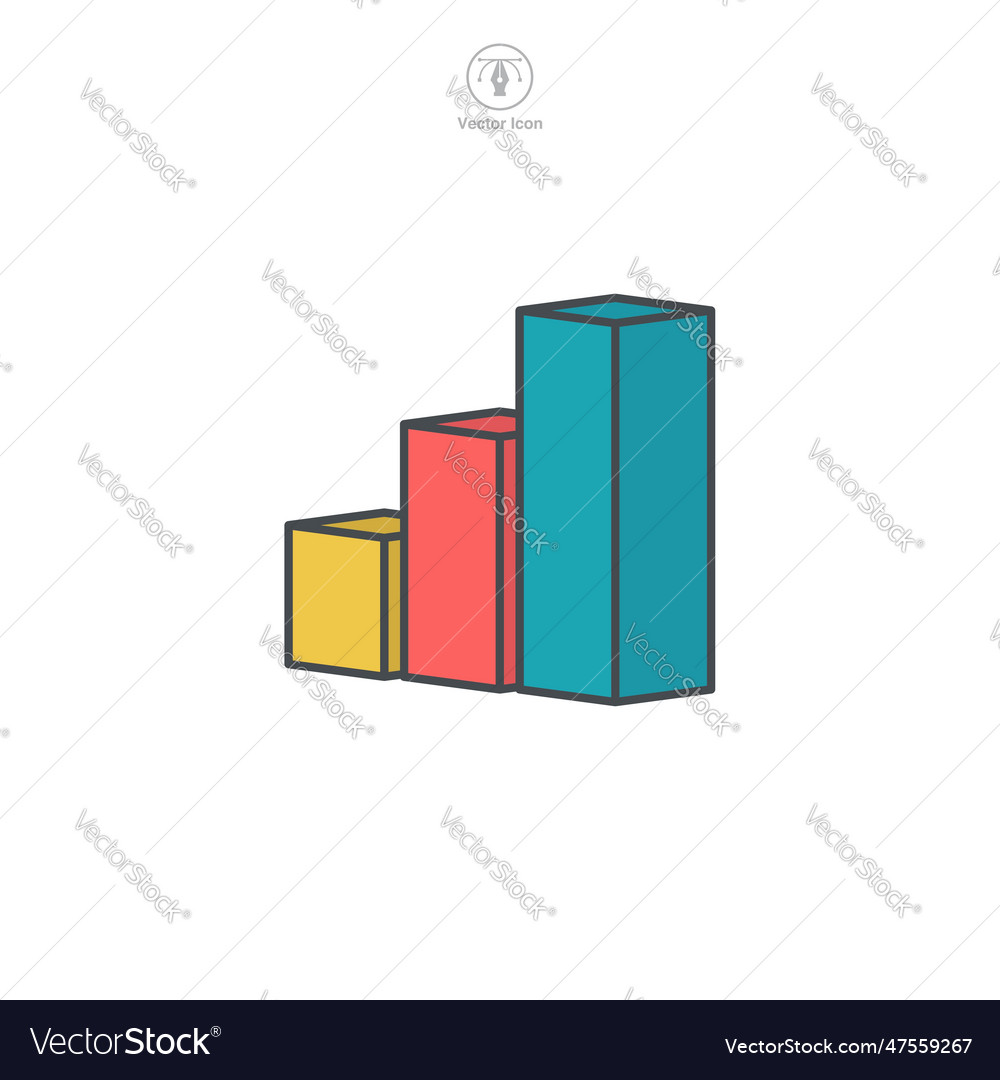 A bar graph icon encapsulating data visualization Vector Image A bar graph icon encapsulating data visualization