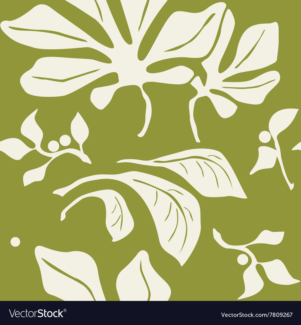 Abstract Plants Seamless Wallpaper Royalty Free Vector Image