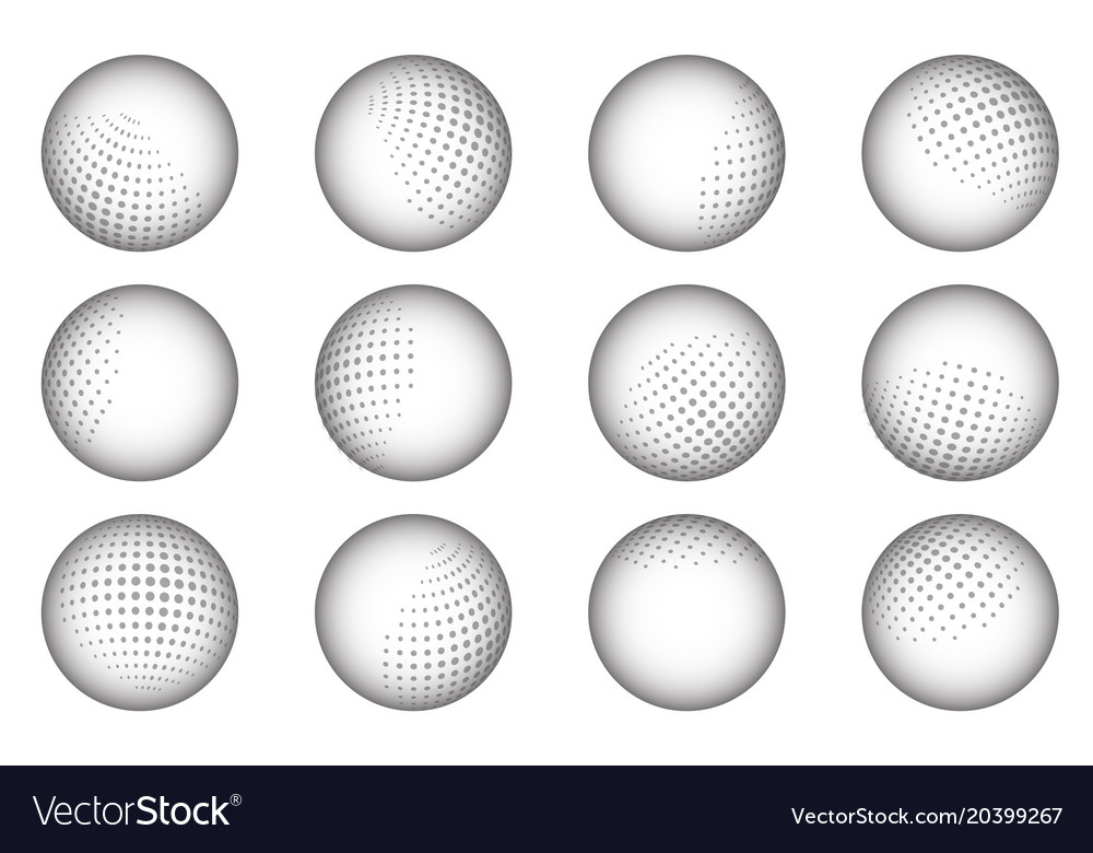 Ball sphere dot abstract dotted design element set