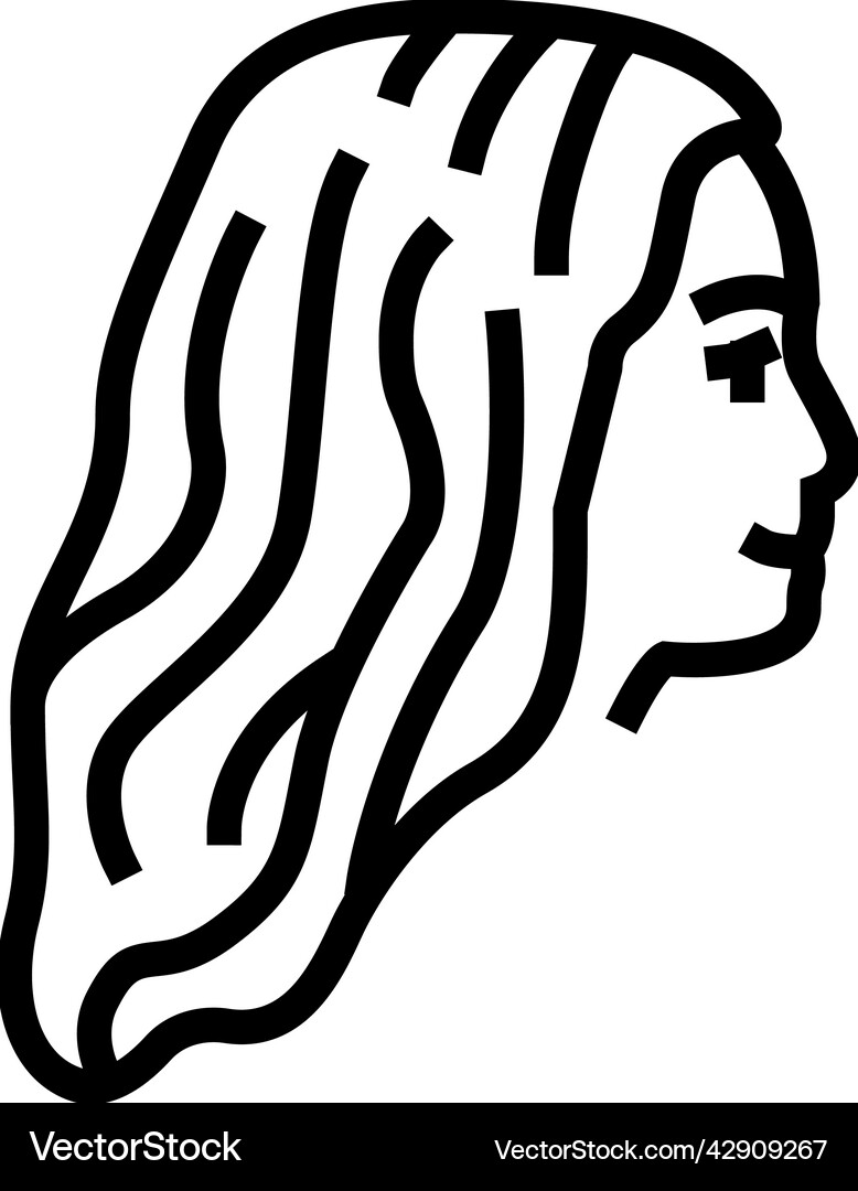 Coloring hair line icon Royalty Free Vector Image