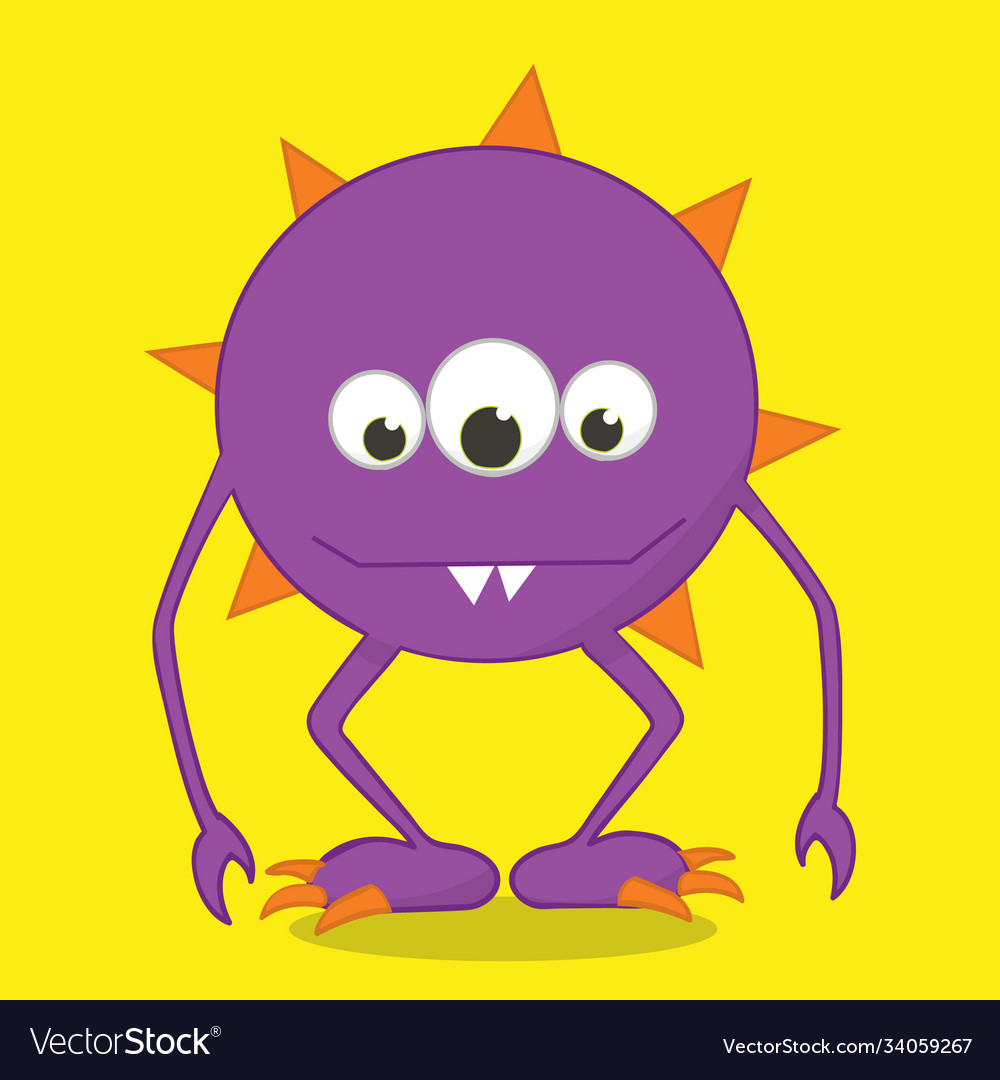 Cute monster circle purple 04