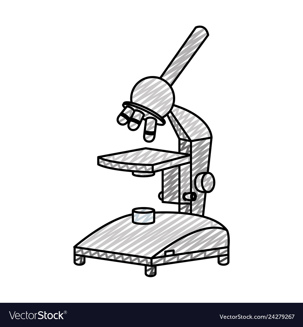 Doodle science microscope labortory object design Vector Image Doodle science microscope labortory object design