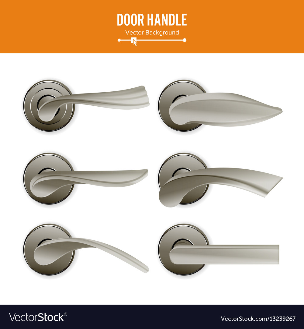 Door handle set realistic classic element