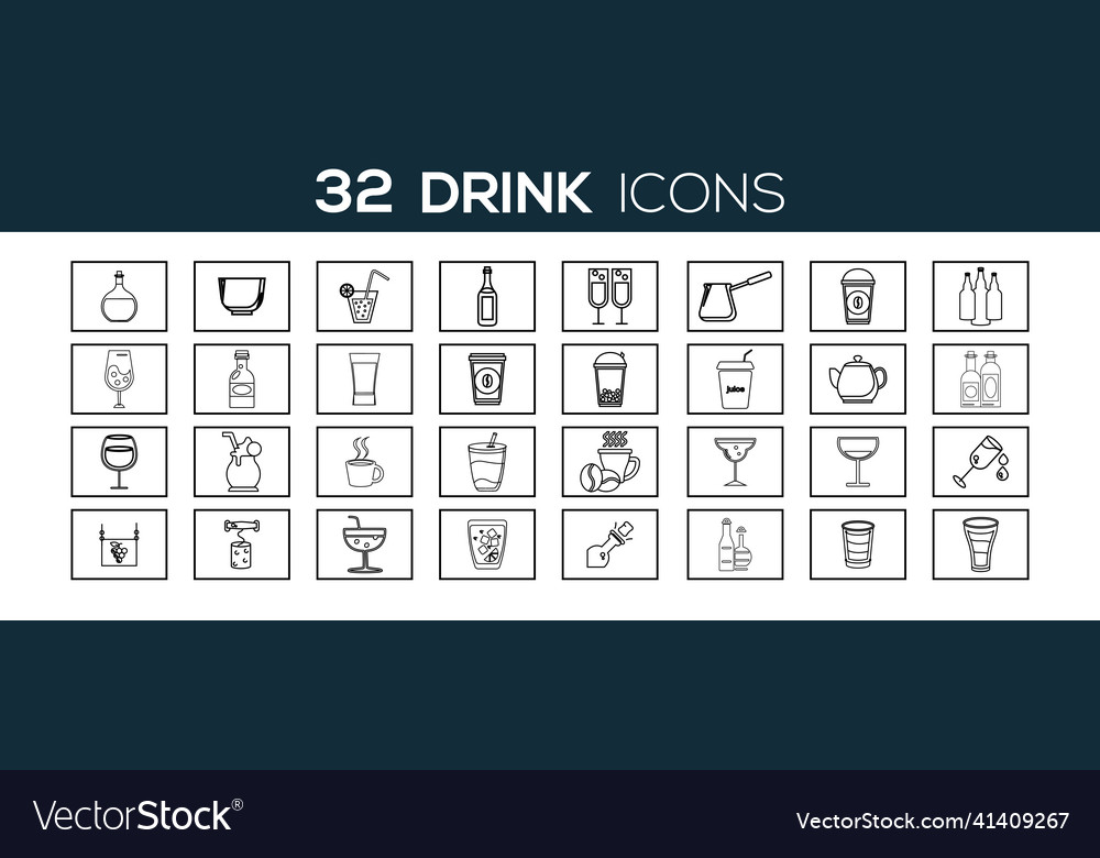 Trinklinien Icons auf weißem Hintergrund grau gesetzt