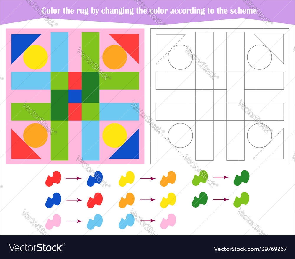 Game for the development of logical thinking col vector image Game for the development of logical thinking col