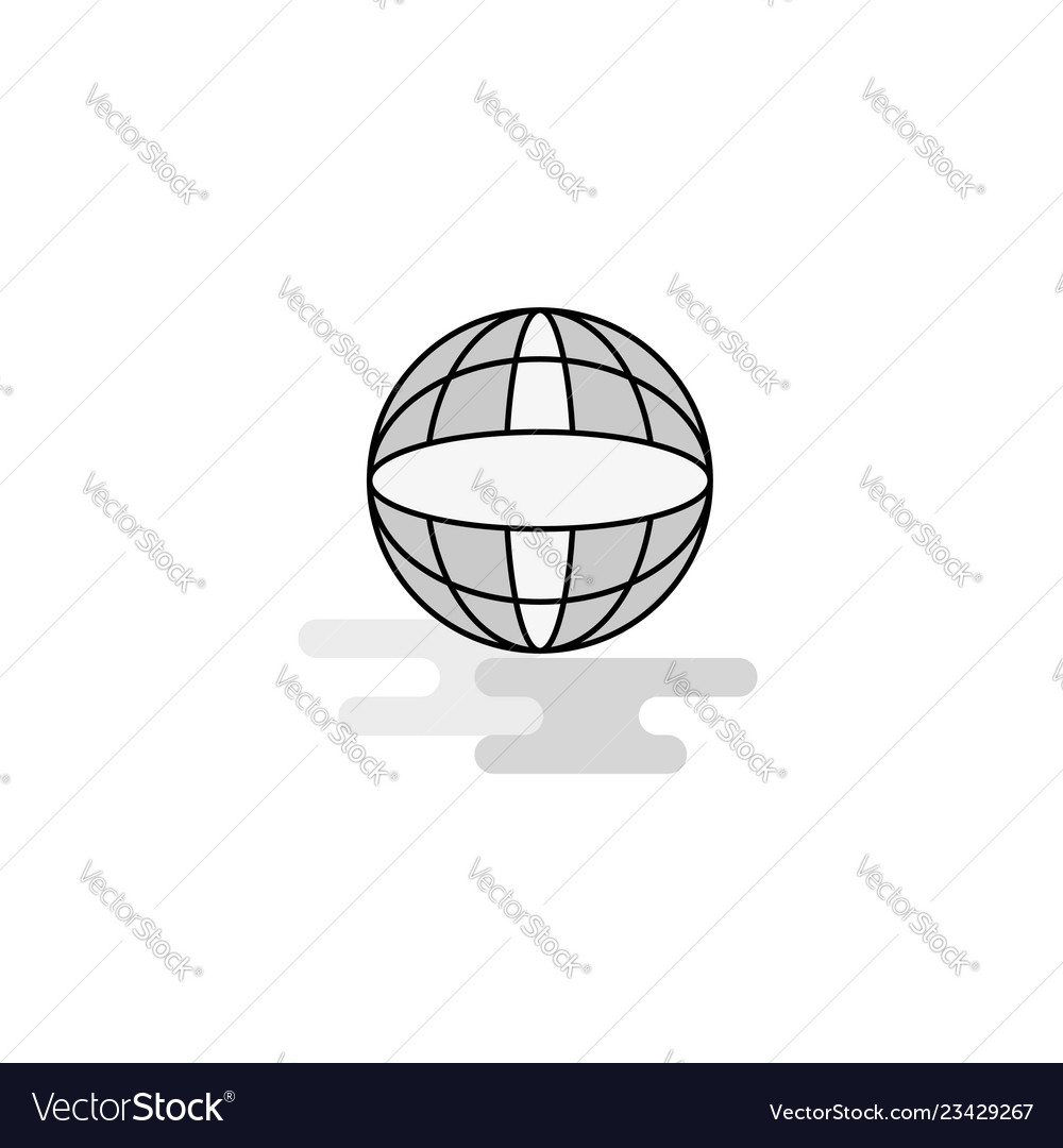 Globe web icon flat line filled gray