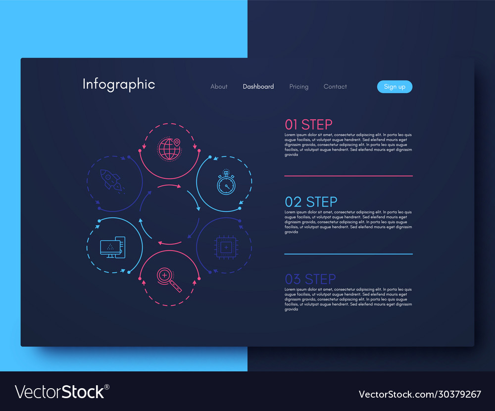 Graphic infographics template for creating mobile Vector Image