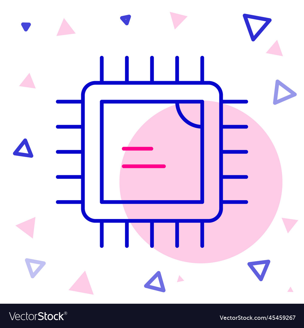 Zeilenrechner mit Mikroschaltungen cpu vector image Zeilenrechner mit Mikroschaltungen cpu