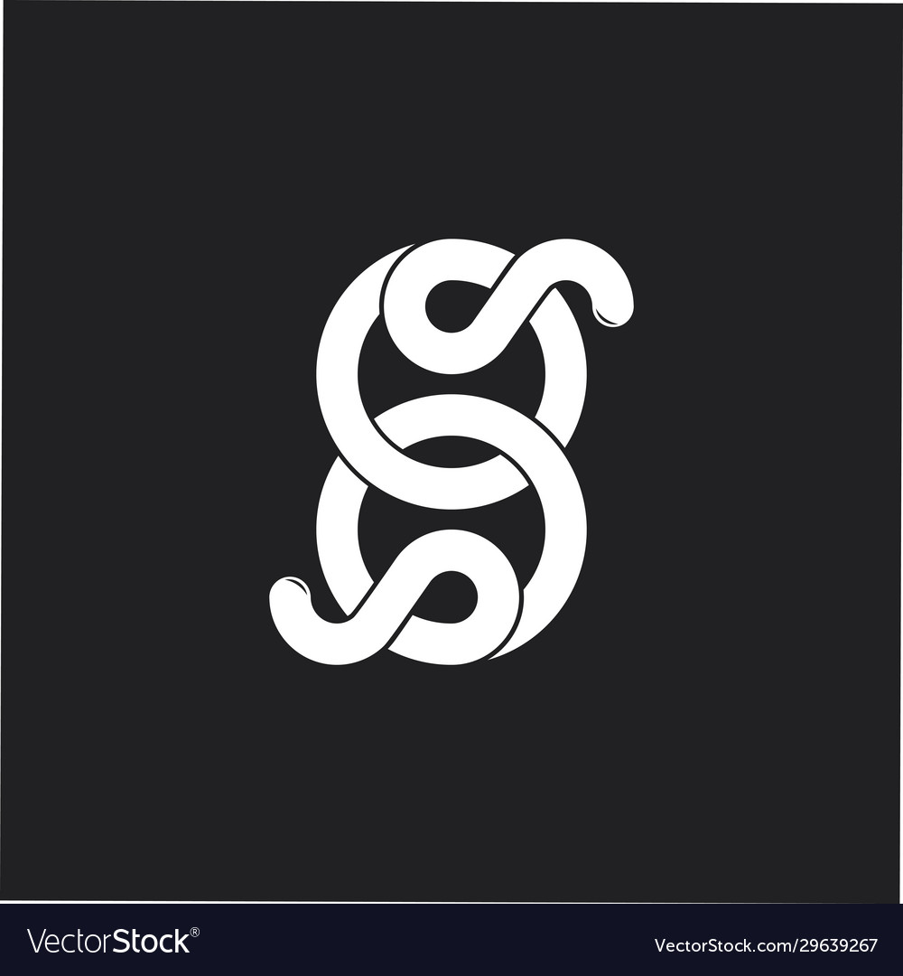 Linked circle loop overlapping line logo