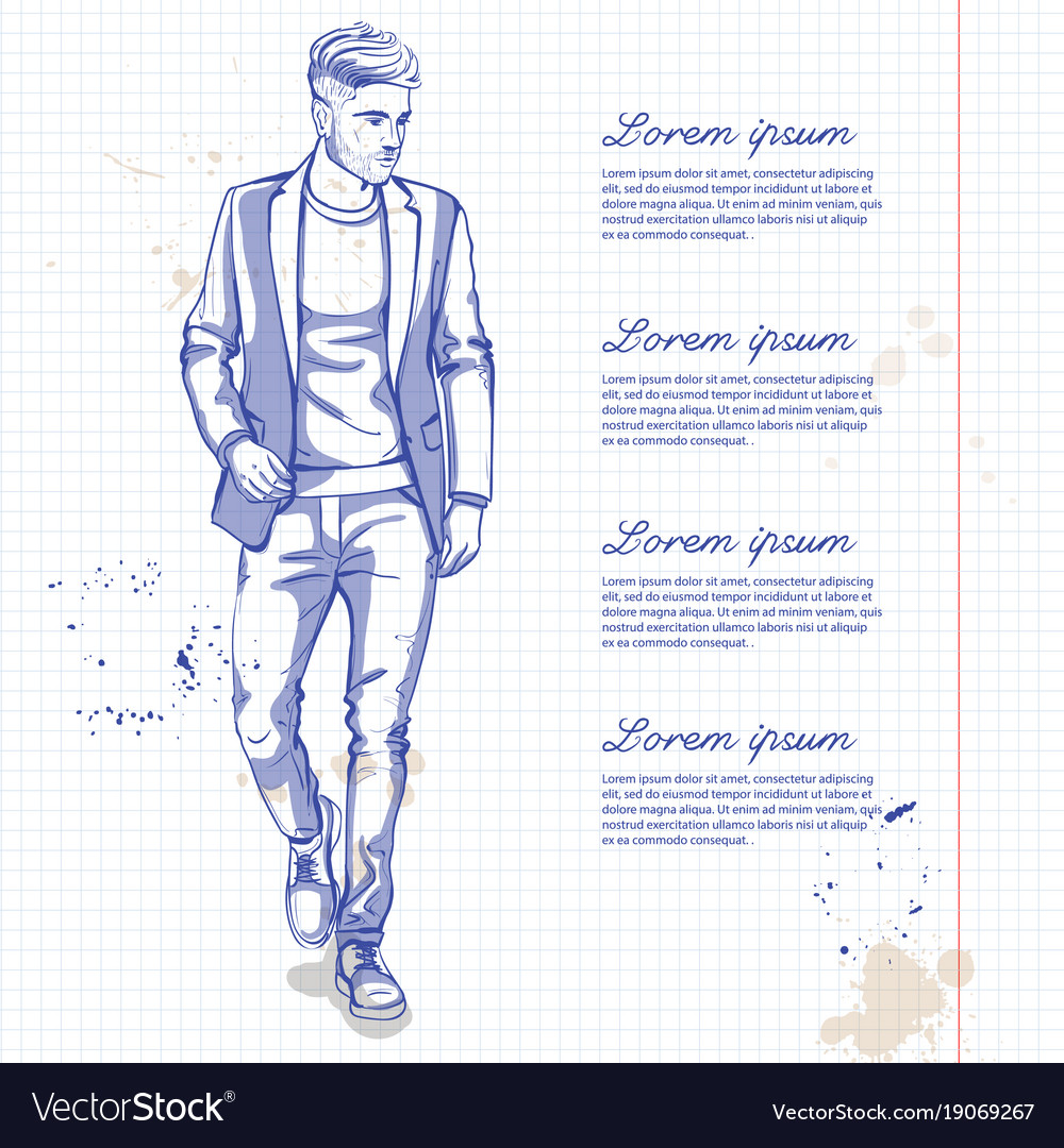Man model Royalty Free Vector Image - VectorStock