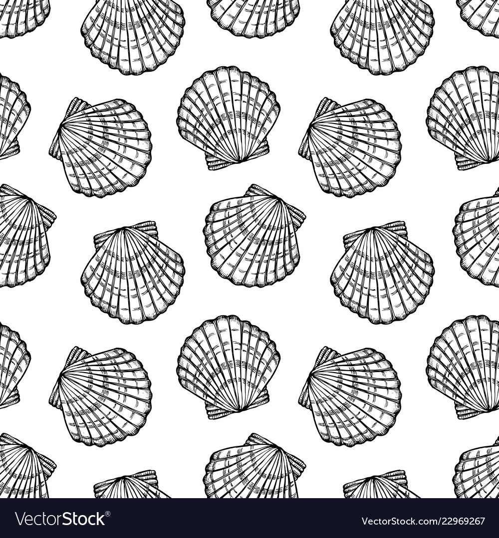 Monochrome Seashell Pattern