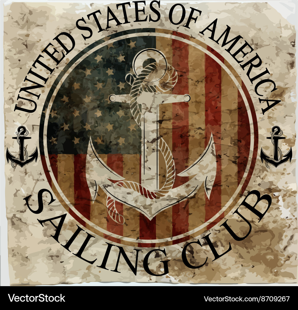 Newport sailing club artwork Royalty Free Vector Image