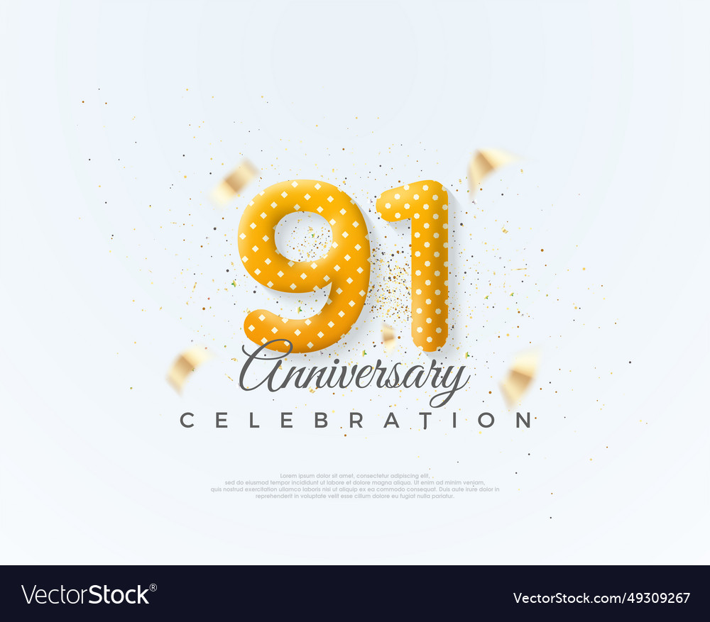 Number 91st for anniversary celebration