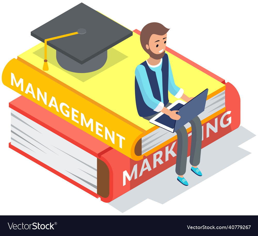 Online library application books in your laptop Vector Image