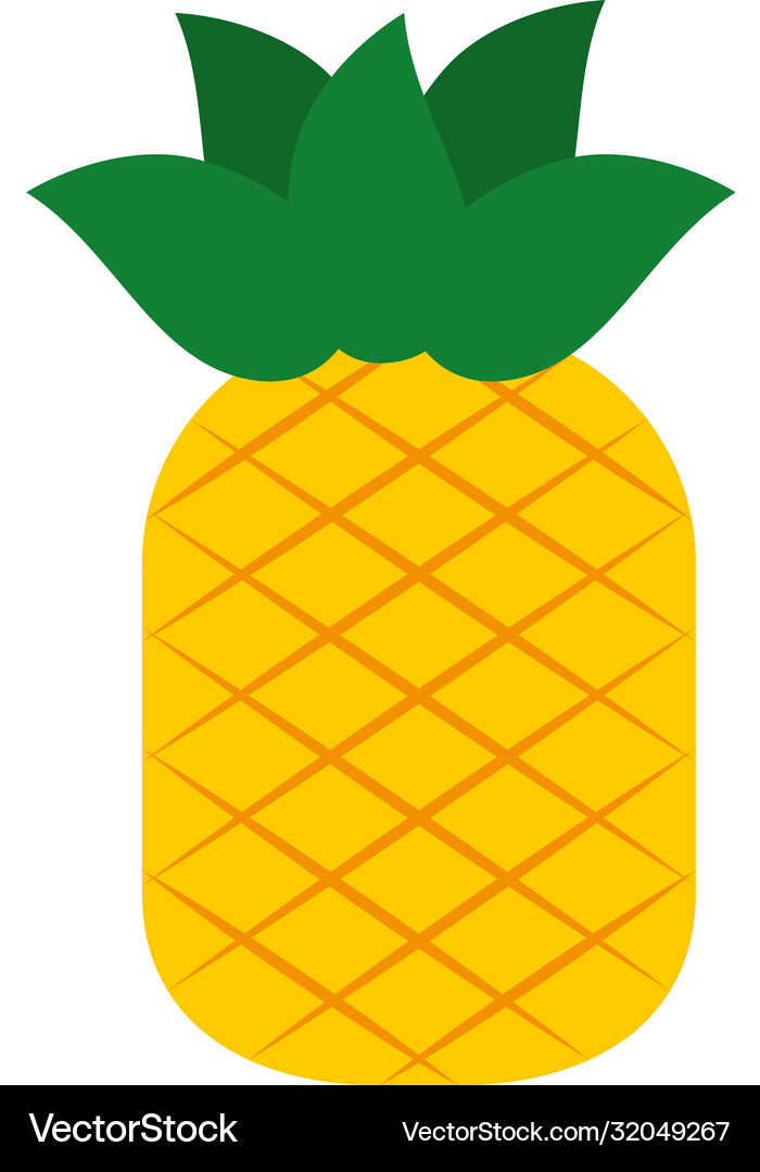 Pineapple fruit icon flat style Royalty Free Vector Image