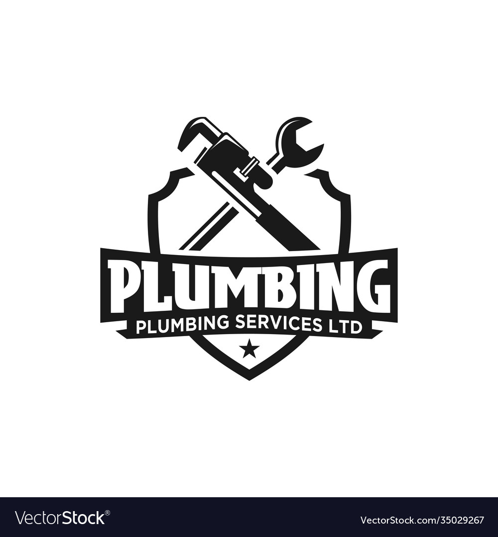 Plumbing service logo design - modern logo Vector Image