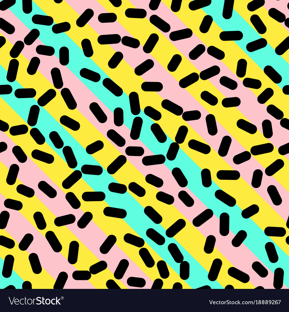 Retro seamless pattern in memphis style design