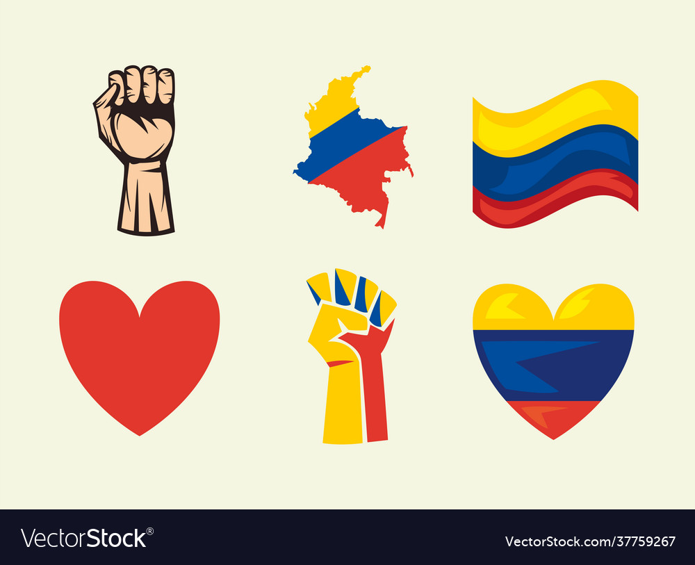 Six colombian protest icons