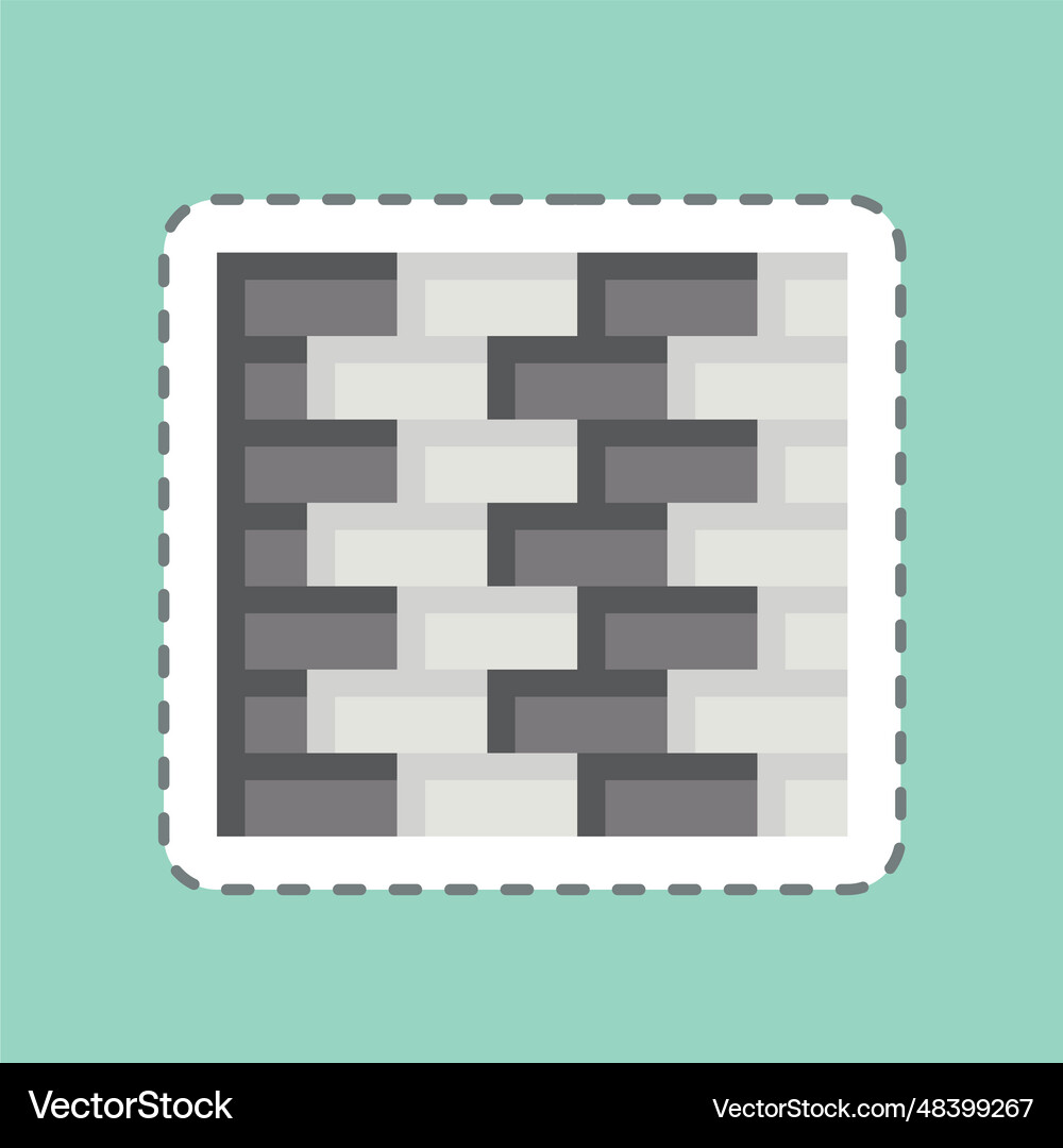 Sticker line cut outer wall related to building Vector Image