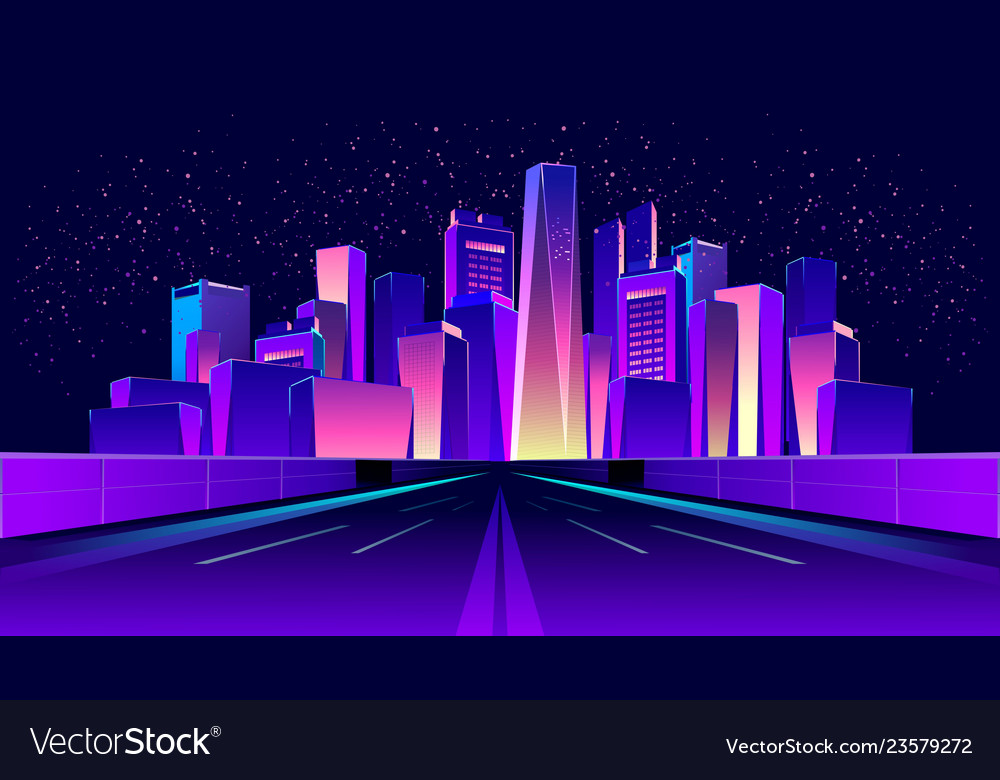 Download Abstract neon city Royalty Free Vector Image - VectorStock