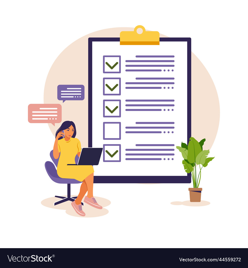 Checklist to-do list or notepad concept vector image Checklist to-do list or notepad concept