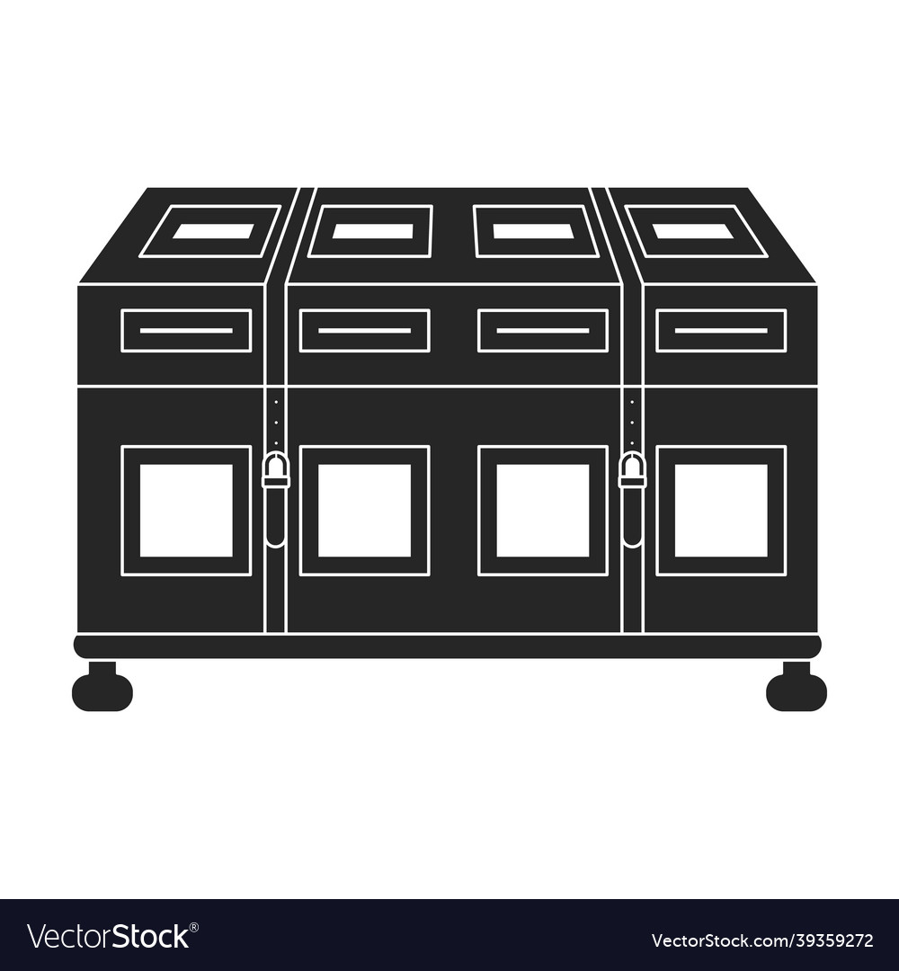 Chest iconblack icon isolated vector image Chest iconblack icon isolated