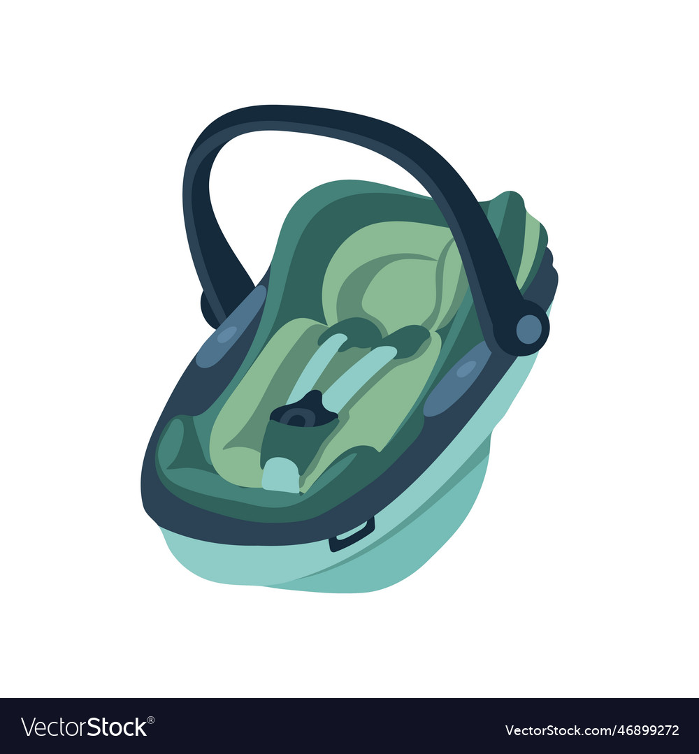 Dark green car seat for babies Royalty Free Vector Image