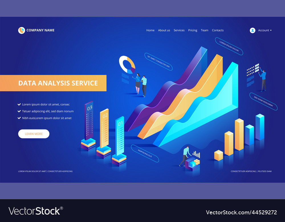 Data analysis service isometric abstract