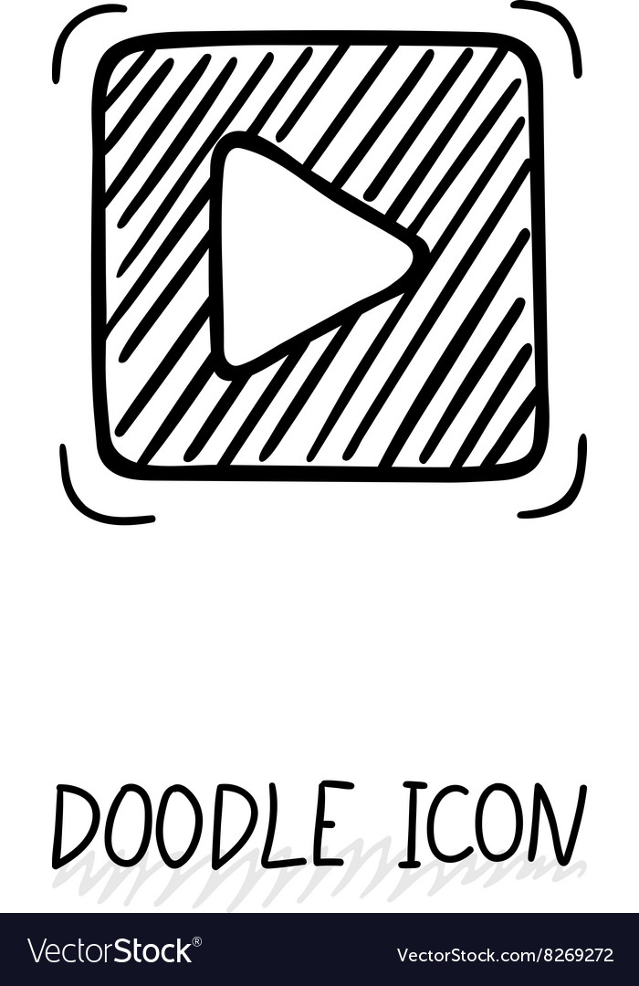 Doodle play button web icon