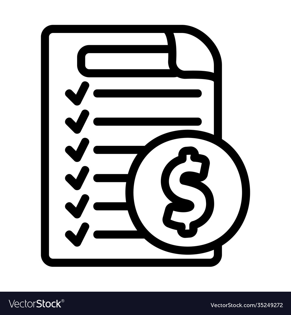Invoice icon in line style for any projects 1