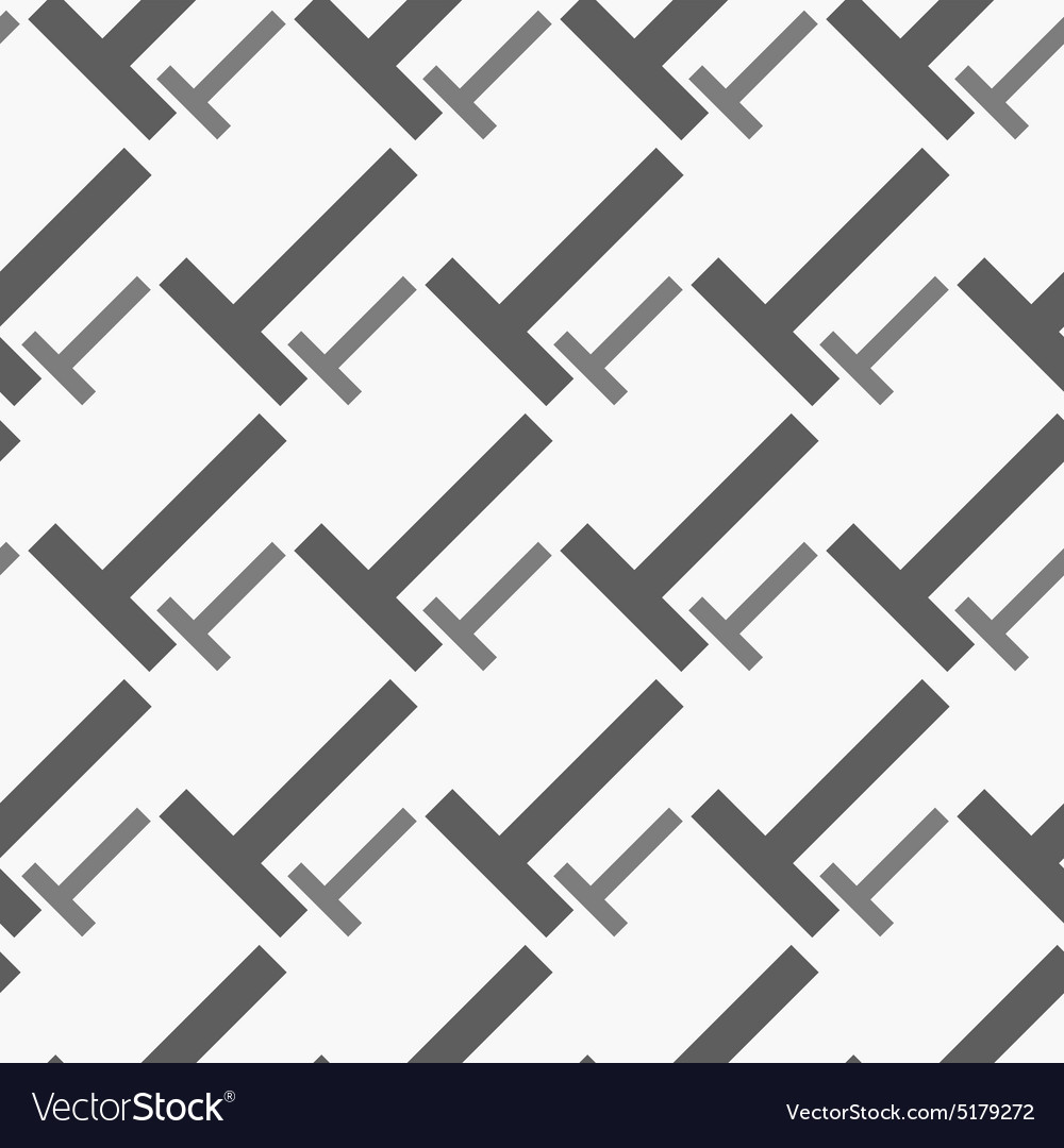 Monochrome pattern with big and small t shapes