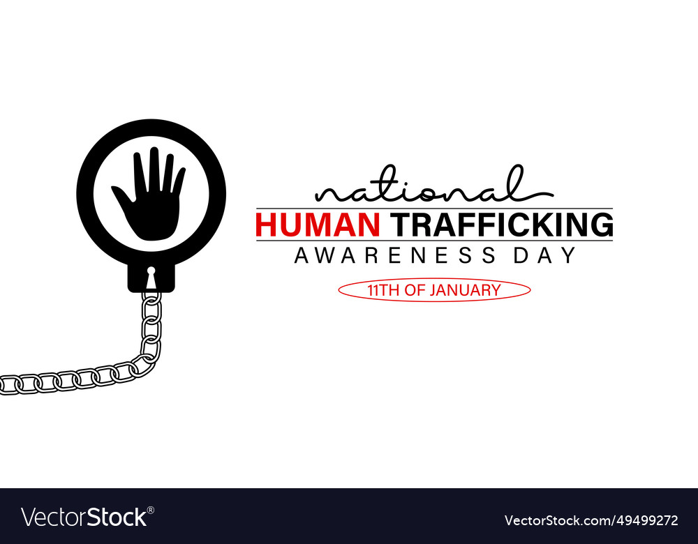 National human trafficking awareness day template Vector Image National human trafficking awareness day template