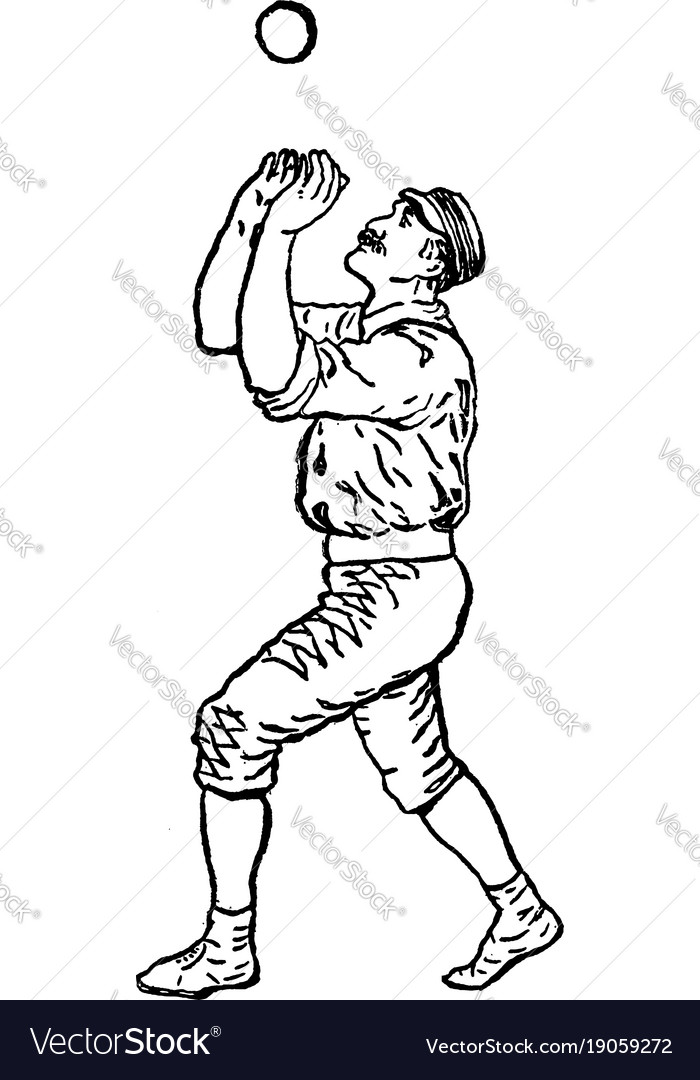 Outfielder vintage Royalty Free Vector Image VectorStock