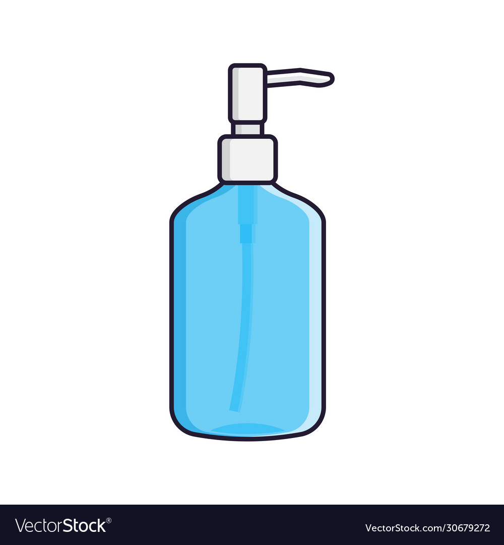 Round plastic bottle with dispenser for liquid Vector Image