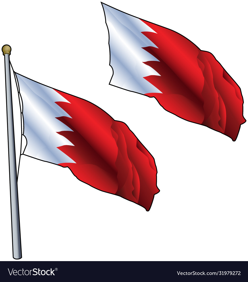Waving bahrain flag Royalty Free Vector Image - VectorStock