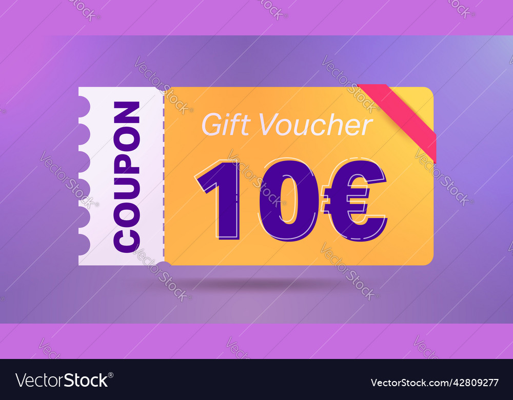 10 euro coupon promotion sale for website Vector Image