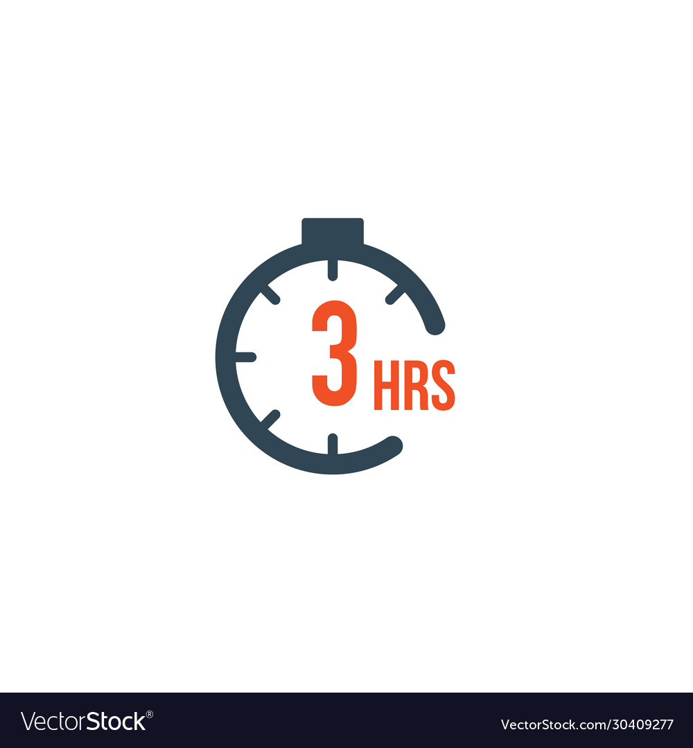 3 Hours Round Timer Or Countdown Timer Icon Vector Image