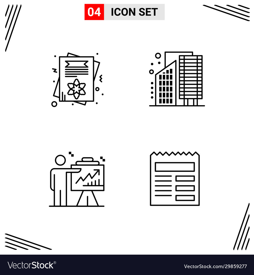4 icons line style grid based creative outline vector image 4 icons line style grid based creative outline