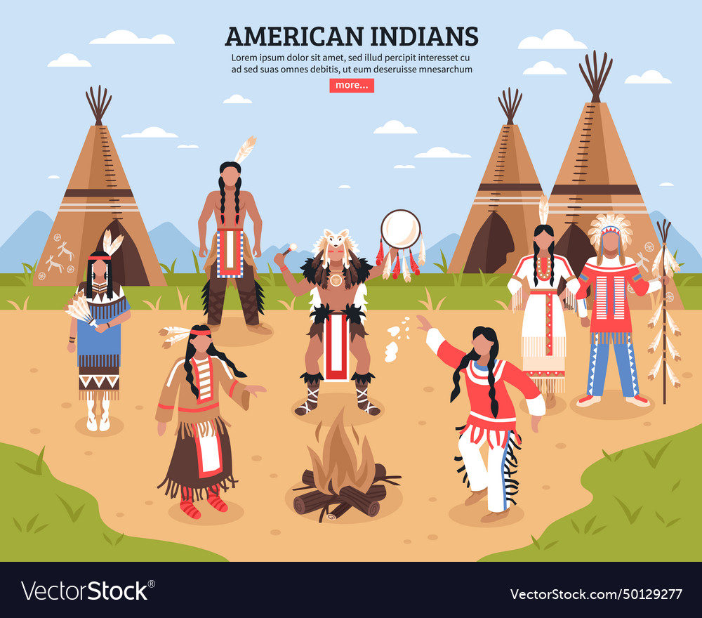 American indians poster Royalty Free Vector Image