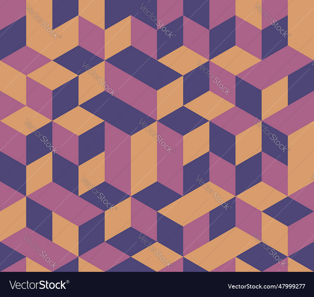 Background geometric pattern cube shape purple vector image Background geometric pattern cube shape purple