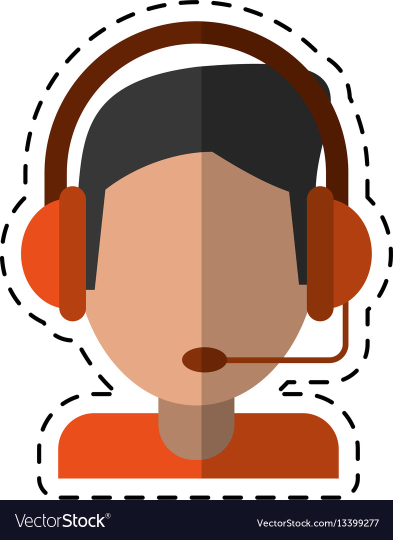 Cartoon video gamer with headset Royalty Free Vector Image